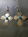 Lovely set of Sterling Silver and Turquoise Earring Crosses