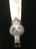 Cute Sterling Silver and Mother of Pearl Baby Teething Stick with Whistle