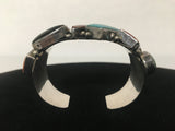 Stunning Handcrafted Eleven Stone Sterling Silver Cuff Bracelet