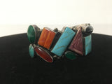 Stunning Handcrafted Eleven Stone Sterling Silver Cuff Bracelet