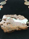 Amazing Bronzonite Polished Slab with Turquoise Vein Necklace