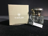 Gorgeous Crystal and Sterling Silver Capped Inkwell by Topazio