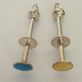 Set of 2 Vintage Aksel Holmsen Enamel and Silver Plate Olive/Sugar Cube Tongs
