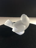 Vintage Lalique Frosted Crystal Head Up Sparrow