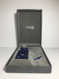 Lalique Art Deco Logo Crystal Letter Block Pendant w/ Original Box