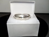 Vintage Sterling Silver Shadowbox Bangle Bracelet from Mexico