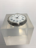 Antique Sterling Silver Watch Case w/ Key Wind Swiss Pocket Watch c. 1885