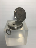Antique Sterling Silver Watch Case w/ Key Wind Swiss Pocket Watch c. 1885