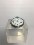 Antique Sterling Silver Watch Case w/ Key Wind Swiss Pocket Watch c. 1885