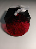 Lalique Red Crystal Snowflake Ornament - 2013