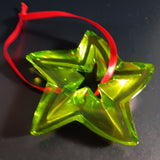 Vintage Baccarat Green Star Christmas Ornament
