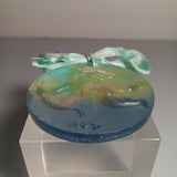 Daum Crystal Christmas Ornament with Cherub 1999