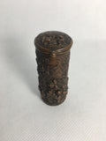 Antique Bronze Cylindrical Figural Match Safe/Vesta