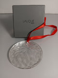 Vintage 1988 Lalique Clear Crystal Mistletoe Ornament 1988