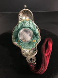 Vintage 1920's Filigree Framed Beaded Flapper Purse w/ Attached Mirror