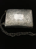 Antique German Silver Wrist Purse with Coin Holder/ Compact
