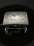 Antique German Silver Wrist Purse with Coin Holder/ Compact