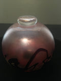 Hand Blown Iridescent Glass Bud Vase Signed