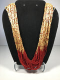 Fashionable Coral and Wooden Bead Necklace