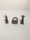 Wonderful Tribal Style Handmade Earrings w/ Matching Ring