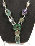 Beautiful Blue, Green and Purple Druzy Necklace