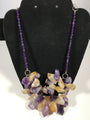 Awesome Handcrafted Citrine Quartz and Amethyst Necklace