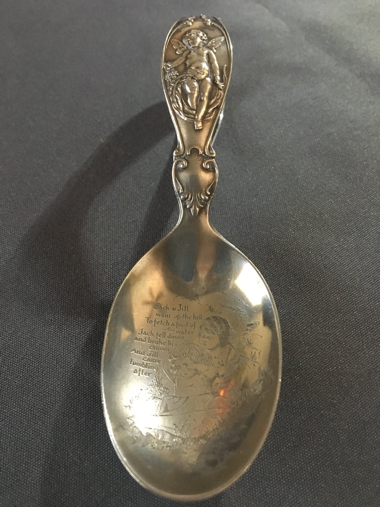 Adorable Sterling Silver Reed & Barton "Jack and Jill" Baby Spoon