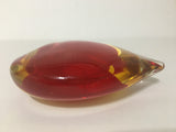 Heart Shaped Red and Yellow Paperweight