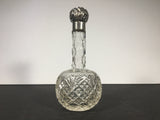 Antique Cut Glass Scent Decanter w/ Sterling Silver Cap by Charles May c. 1881