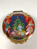 Festive Enamel Halcyon Days Pill Box Commemorating Christmas 2001