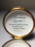 Enamel Pill Box "Abraham Lincoln" by Bilston & Battersea