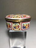 Staffordshire Enamel Pill Box - Hand Painted Fruit Design