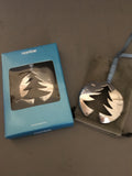 Set of Two Nambe Metal Alloy Christmas Tree Ornaments