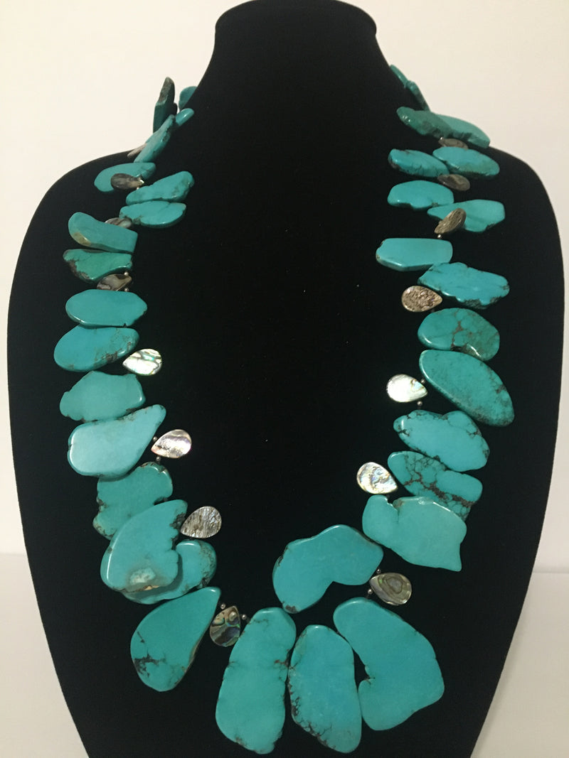Chico's Three Strand Turquoise Chunky Necklace | eBay