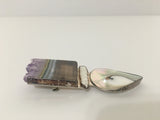 Sterling Silver Pendant w/ Amethyst Quartz and Mother of Pearl by  J. Yates