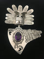 Sterling Silver Kachina Pendant with Amethyst Stone