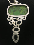 Gaspéite and Peridot Pendant Neclace set in Sterling Silver