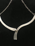 Lovely and Delicate Handcrafted Sterling Silver Inlaid Necklace