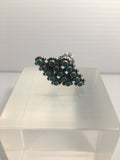 Vintage Sterling Silver Petit Styled Point Turquoise Ring