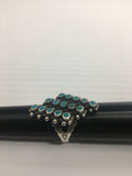 Vintage Sterling Silver Petit Styled Point Turquoise Ring