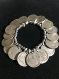 Awesome Buffalo Indian Head Coin Bracelet w/ Sterling Silver Band