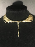 Elegant 28 Multi Strand Gold Tone Liquid Style Necklace Made by Natasha