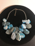 Stunning Blue Agate Slab Necklace