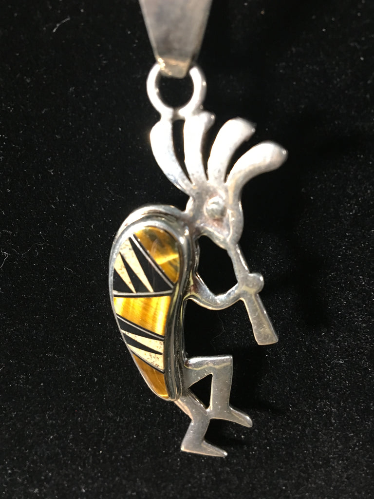 Handcrafted Sterling Silver Kokopelli Pendant and Bracelet w/ Tiger's ...