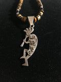 Handcrafted Sterling Silver Kokopelli Pendant and Bracelet w/ Tiger's Eye Stones