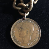 Handsome British Antique Bronze One Penny Coin Bracelet