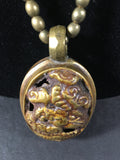 Vintage Tibetan Brass Pendant and Necklace