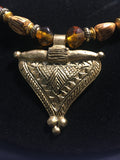 Vintage Stylish Necklace with Faux Smokey Topaz Beads