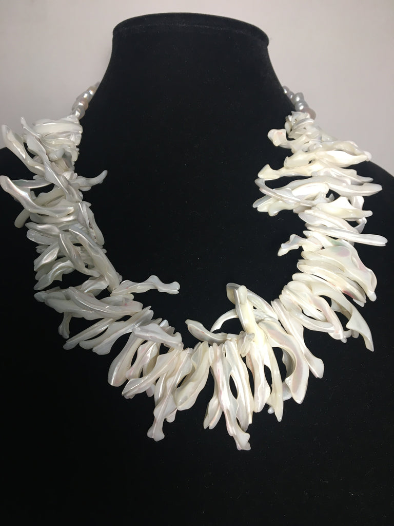 Handmade Mother of Pearl and Freshwater Pearl Necklace