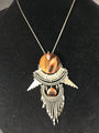 AmazingTiger Eye and Silver Necklace with Intricate Detail